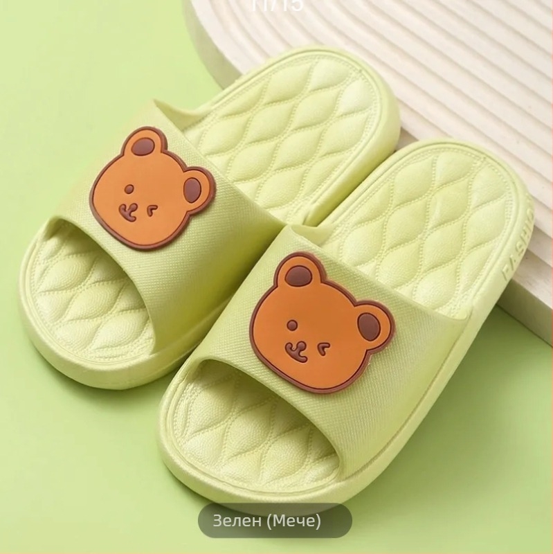 Детски еднократни сгъваеми чехли за хотел и пътуване, леки и тънки, за деца 1–3 години, PVC горна част и PVC подметка, стил карикатура, лято