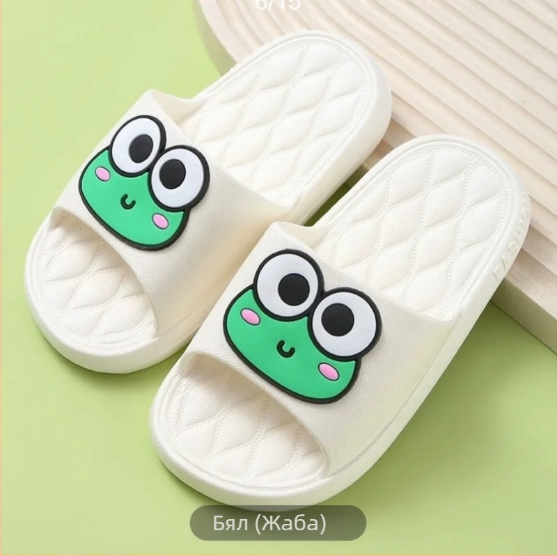 Детски еднократни сгъваеми чехли за хотел и пътуване, леки и тънки, за деца 1–3 години, PVC горна част и PVC подметка, стил карикатура, лято