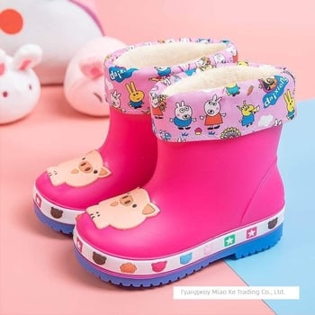 Дъждовни ботуши PVC, нисък маншет, есенно-зимни, за деца 1–3 години