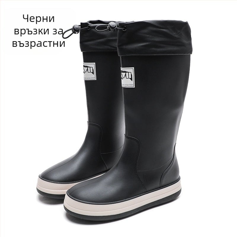 Дъждовни ботуши, PVC горна част, плосък ток, монохромен дизайн, унисекс