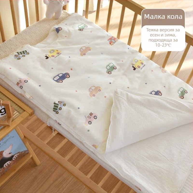 Спален чувал за новородени с чист памук, полиестерен пълнеж, зимна дебела изработка, подходящ за бебета, тегло 0.55–1.0 кг