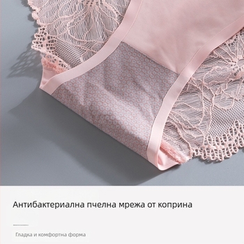 Дамски прашки – найлон с памучна чатална част, дишащи, без видима следа, жакард тъкан