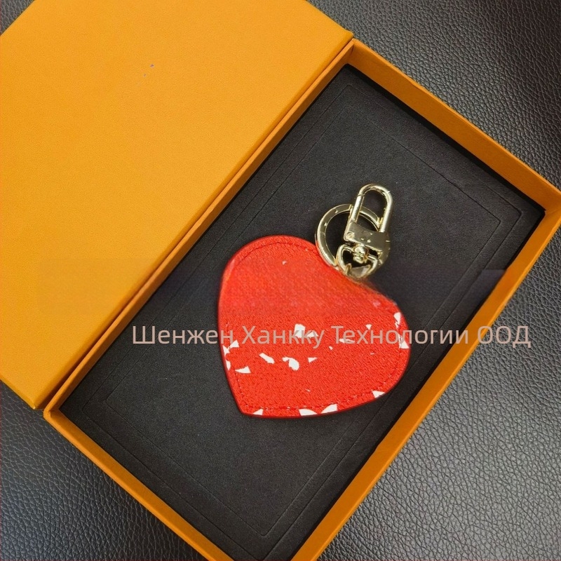 Сърцевиден ключодържател от PU, украса за чанта, стил лайт лукс