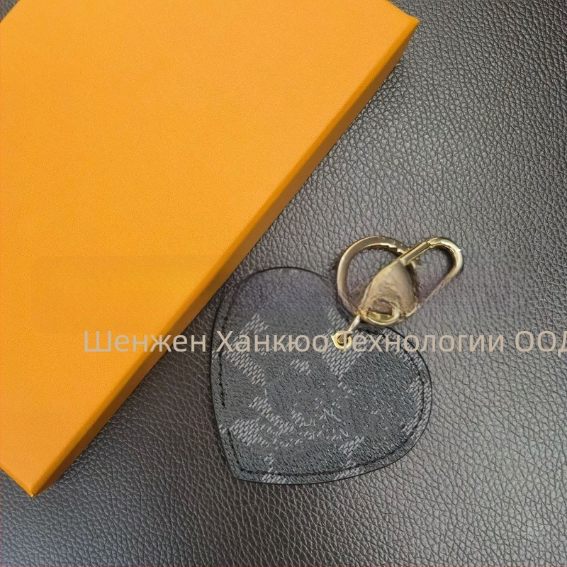 Сърцевиден ключодържател от PU, украса за чанта, стил лайт лукс