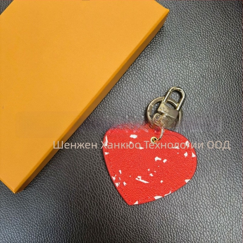 Сърцевиден ключодържател от PU, украса за чанта, стил лайт лукс