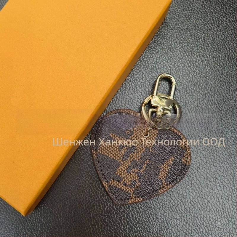 Сърцевиден ключодържател от PU, украса за чанта, стил лайт лукс