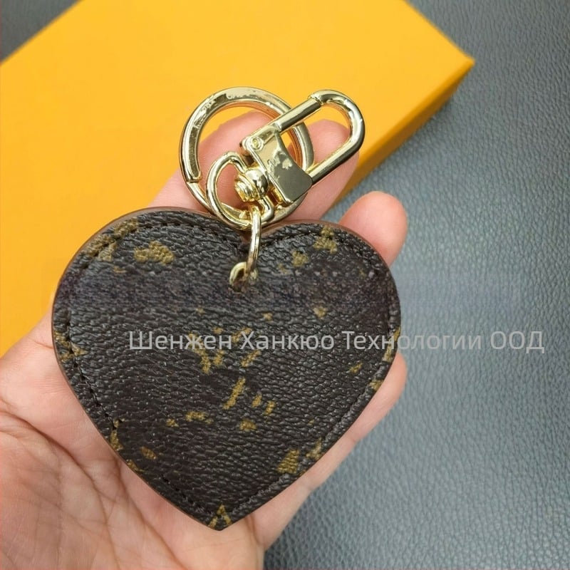 Сърцевиден ключодържател от PU, украса за чанта, стил лайт лукс