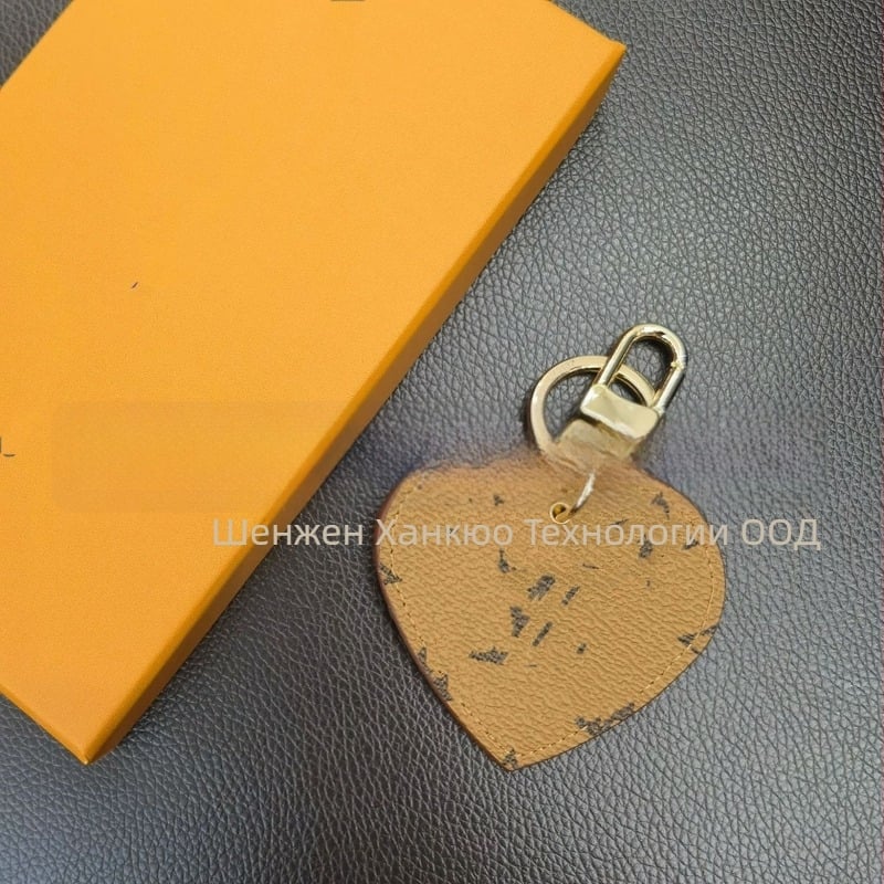 Сърцевиден ключодържател от PU, украса за чанта, стил лайт лукс