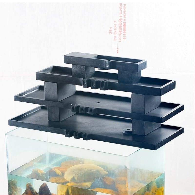 Каменна водна украса за аквариум — ръчно изработена, глазирана и полирана повърхност, Нов китайски стил, за аквариум