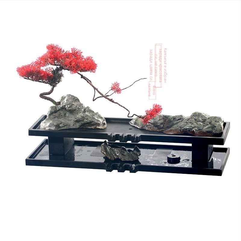 Каменна водна украса за аквариум — ръчно изработена, глазирана и полирана повърхност, Нов китайски стил, за аквариум