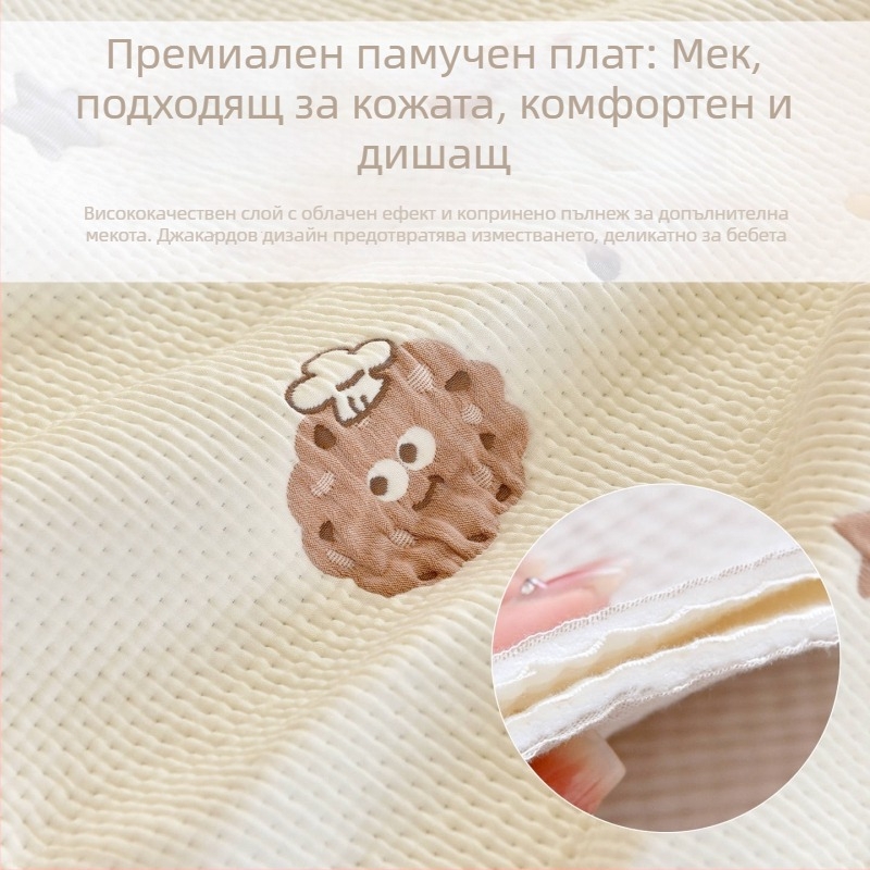 Бебешко одеяло за всички сезони, 100% памук, INS стил, за новородени и деца до 6 години, тегло 500-800 г
