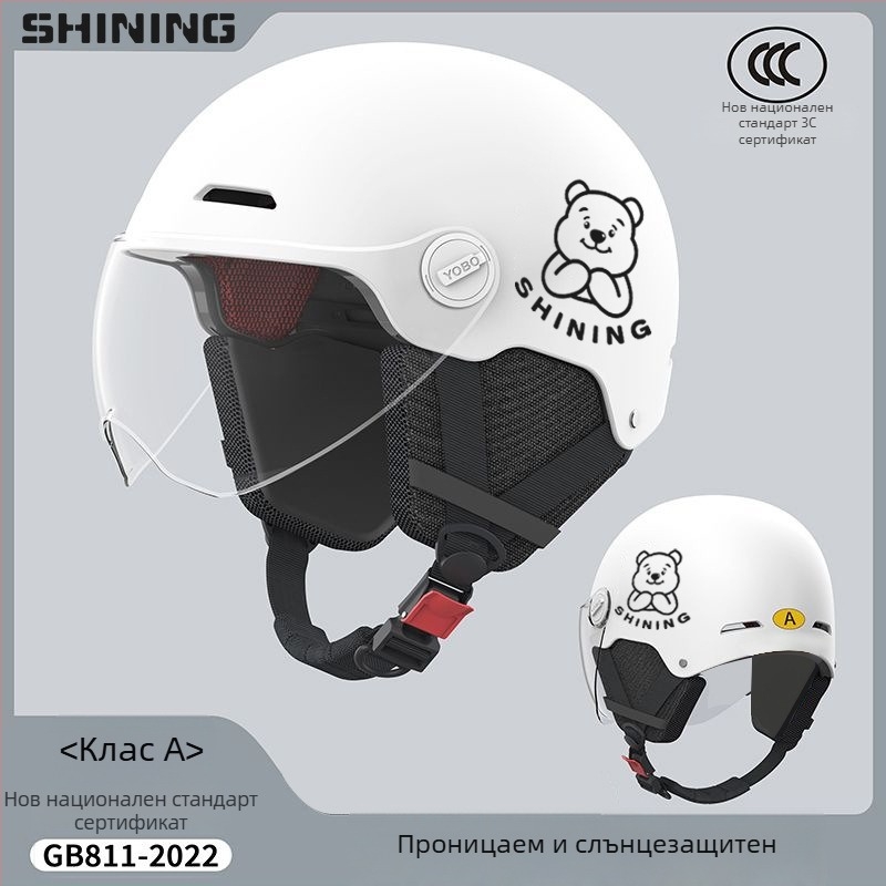 Каска за електрически велосипед, ABS корпус, 3C сертифицирана, унисекс половин каска, защита от слънцето през всички сезони