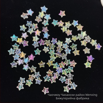 Петконечна звезда с цветно покритие - DIY гривна и телефонна верига с акрилни мъниста, електроплакиран завършек, голям размер, стил интернет знаменитост