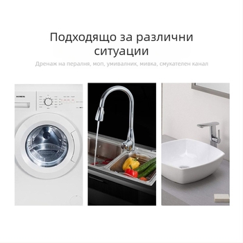Електроплатиран водопроводен тройник за източване 4050 – за пералня и подов сифон, двустранен вход, модерен дизайн