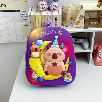 Детска раница Capybara с карикатурен мотив – EVA, ултра лека, дишаща, унисекс, презрамки с въздушен възглавник