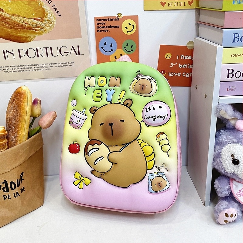 Детска раница Capybara с карикатурен мотив – EVA, ултра лека, дишаща, унисекс, презрамки с въздушен възглавник