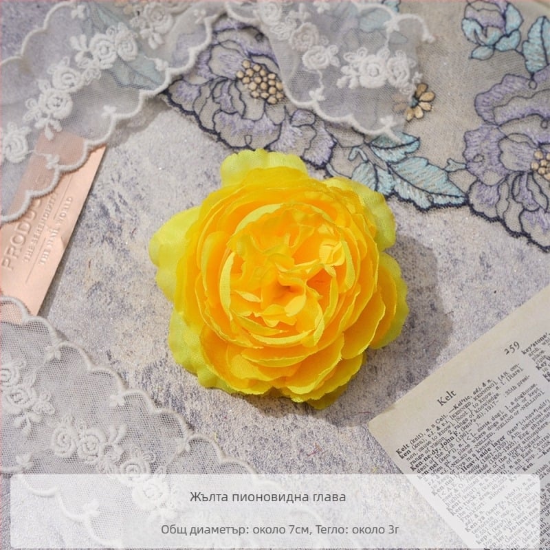 DIY аксесоар за коса с изкуствено копринено пионово цвете – ръчна изработка, реквизит за снимки и домашно облекло, марка Yixuan, модел 18904525367