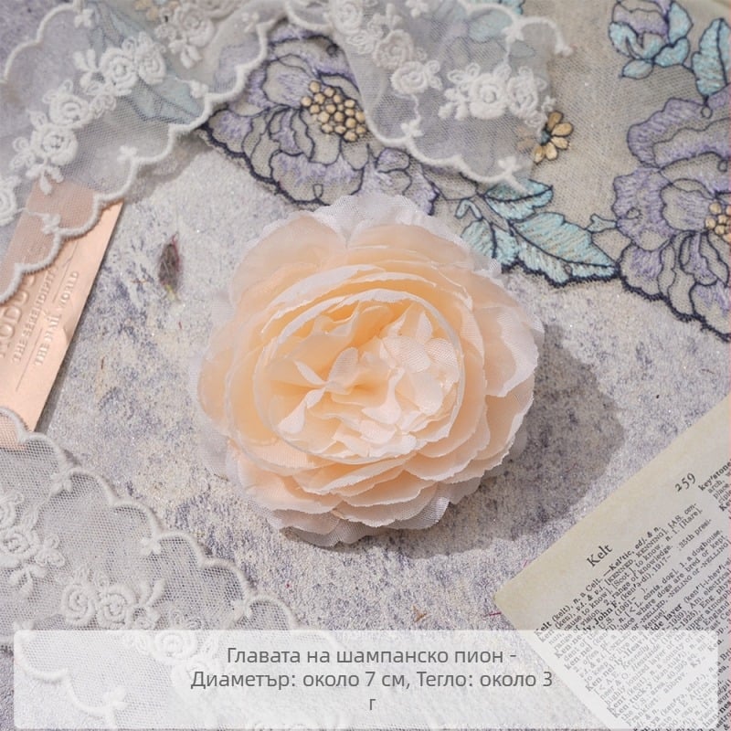 DIY аксесоар за коса с изкуствено копринено пионово цвете – ръчна изработка, реквизит за снимки и домашно облекло, марка Yixuan, модел 18904525367