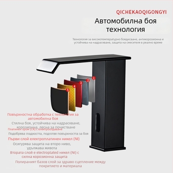 Индукционен смесител за мивка, модел 8835, монтаж: еднодупков вертикален, медна сърцевина на клапана, индуктивно отваряне