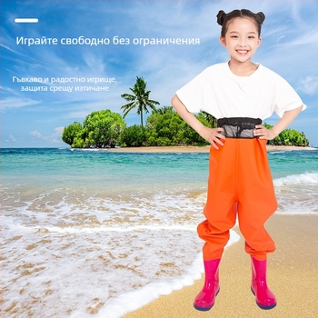 Детски водоустойчив гащеризон от PVC за плаж и риболов, бързосъхнещ, унисекс, подходящ за всички сезони, за плуване и водни занимания.