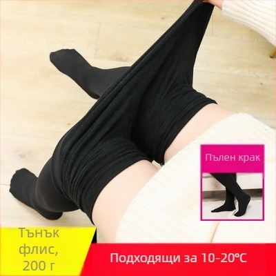 Дамски колготки с флисово подплатяване, ултра дебели, 100% найлон, топли и оформящи, прост стил