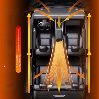 Автомобилен нагревател Bymaocar BY-1580, 65W, пластмасов, с вакуумна вендуза за пречистване на въздуха и дефогиране