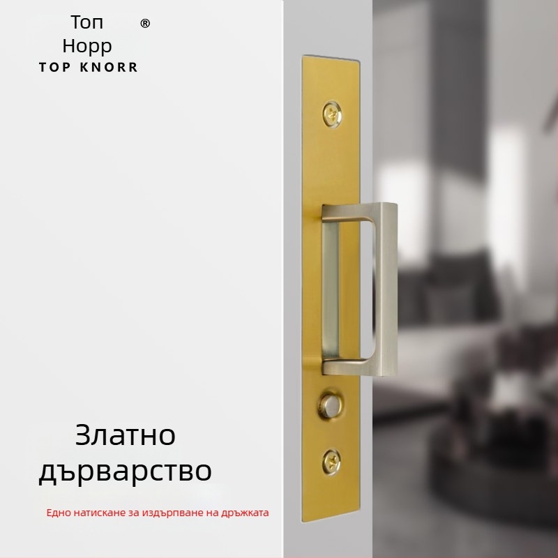 DJL-10200 Вградена ключалка за джобна плъзгаща врата, тип кука, цинкова сплав, електроплакиране