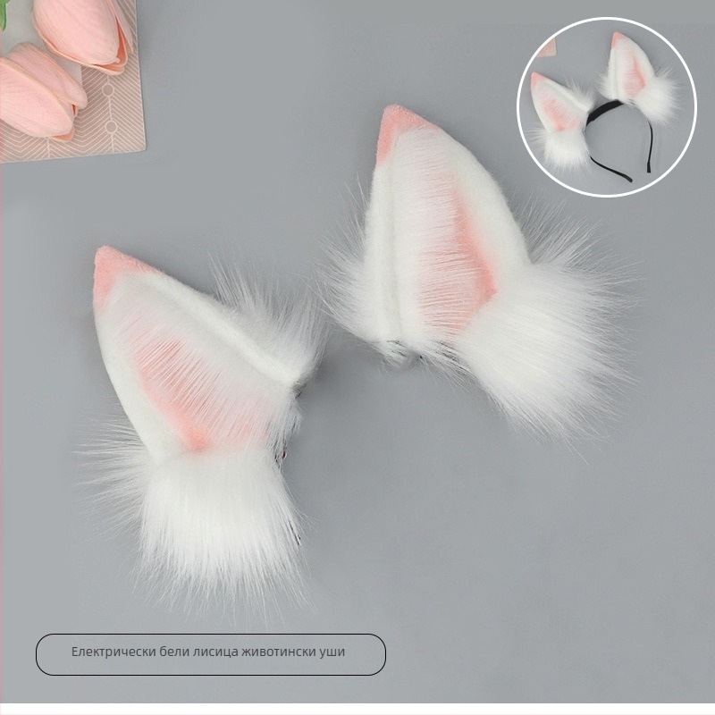 Лента за глава с котешки уши – плюшена материя, ръчна изработка, карикатурен стил, унисекс