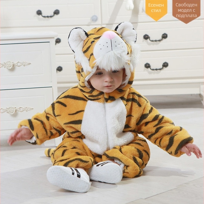 Унисекс бебешки гащеризон с качулка, дълги ръкави, фланелен полиестер – за пролет, есен и зима, марка Tolo Rabbit