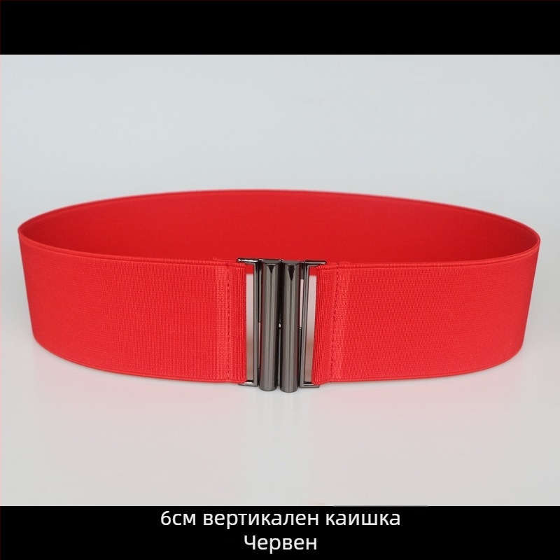 Еластичен колан за талия за рокля, райета, с един кръг, мек повърхност, универсален стил