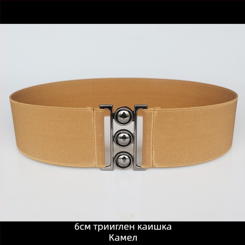 Еластичен колан за талия за рокля, райета, с един кръг, мек повърхност, универсален стил