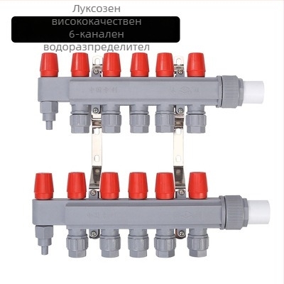 PPR разпределител за подово отопление – голям дебит, модерен минималистичен стил, PP-R материал, монтаж с резба, диаметър на клонните тръби 20 мм, работна температура до 70°C, марка Forever Warm