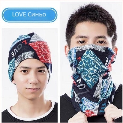 Маска-шал с ушни ленти, warp-плетение, полиестерно влакно, топло държи