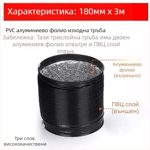 Кухненска изпускателна тръба, удебелена тройслойна тръба, телескопична, свързваща