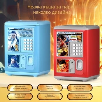 Aoxian детска копилка с карикатурен дизайн, пластмасова, форма животинска копилка, стил анимационен, идеален подарък за рожден ден