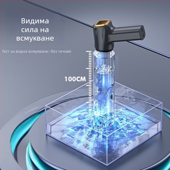 Ръчен вакуум за автомобил, безжичен, с всмукване 11000 Па, 7,4 V, 120 W, модел 3101, функция за надуване и LED осветление.