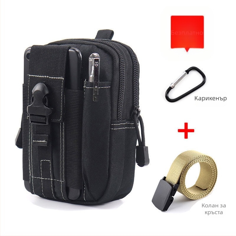 Мъжка тактическа поясна чанта за телефон, мултифункционална за открито, оксфорд плат, за колоездене