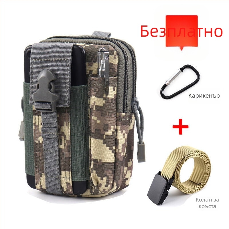 Мъжка тактическа поясна чанта за телефон, мултифункционална за открито, оксфорд плат, за колоездене
