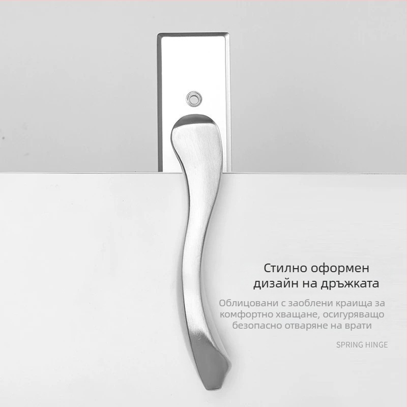 Дръжка за врата със заключване, неръждаема стомана, модел ZH-BXGSB, за вътрешна врата на спалнята, модерен и прост стил