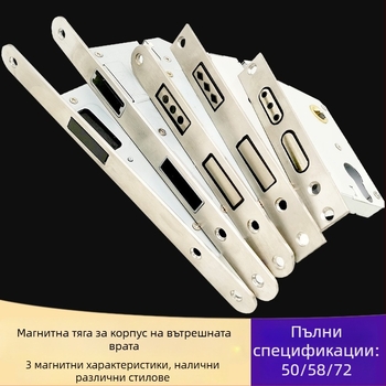 Заключващ корпус за вътрешна дървена врата | Модел 505872 Magnetic серия | Панел от неръждаема стомана | Модерен минимализъм