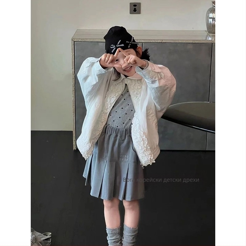 Момичешка полупола, корейски стил, 100% полиестер, мека обработка на тъканта, за деца на възраст 3–8 години