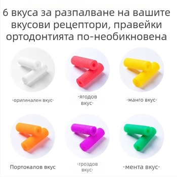 ортодонтска силиконова дъвкалка с куха конструкция, за възрастни, плодово ароматизирана, опаковка 1000 бр