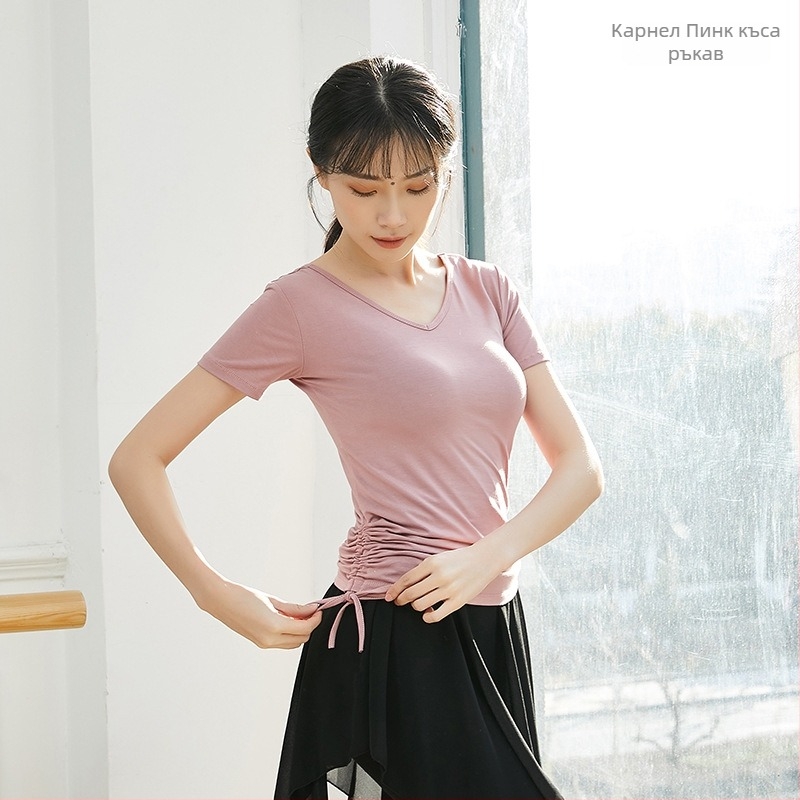 Женски топ за модерни танци, прилепваща тренировъчна блуза, модален вискозен плат за латински и етнически танци