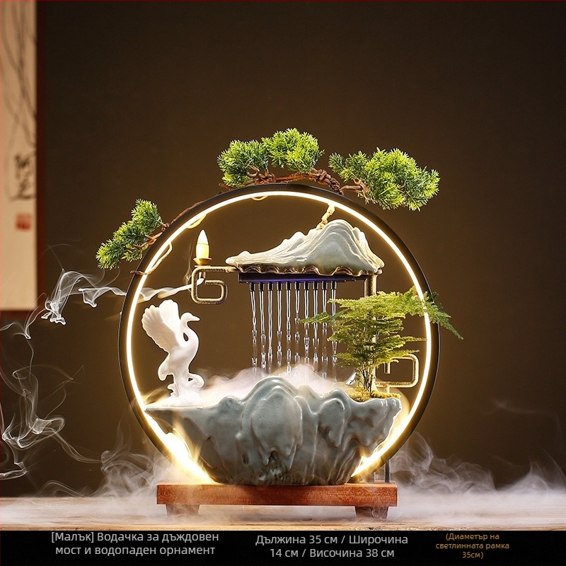 Керамичен дзен-фонтан овлажнител, нов китайски стил, глазуриран покритие, персонализиране