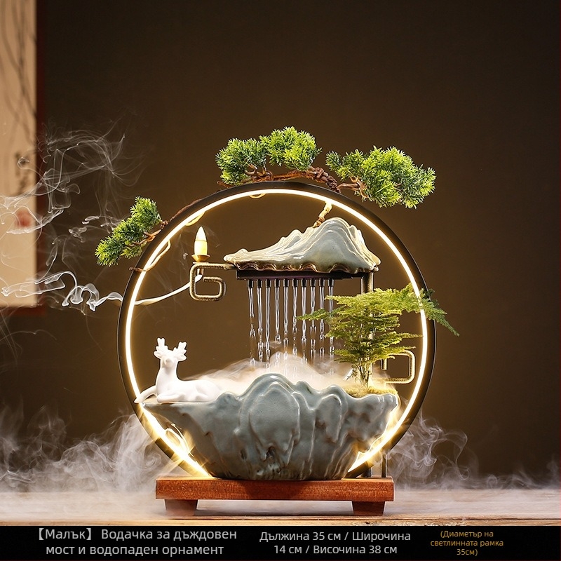 Керамичен дзен-фонтан овлажнител, нов китайски стил, глазуриран покритие, персонализиране