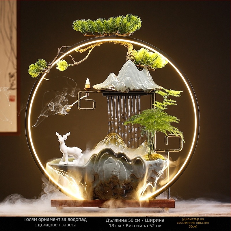 Керамичен дзен-фонтан овлажнител, нов китайски стил, глазуриран покритие, персонализиране