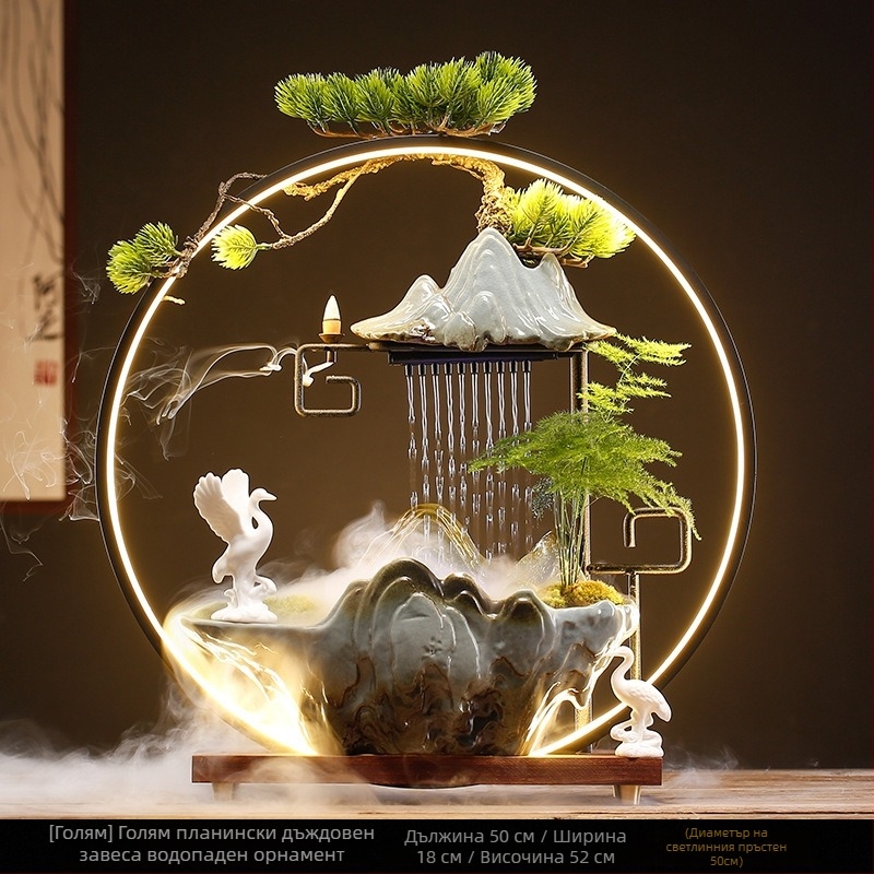 Керамичен дзен-фонтан овлажнител, нов китайски стил, глазуриран покритие, персонализиране