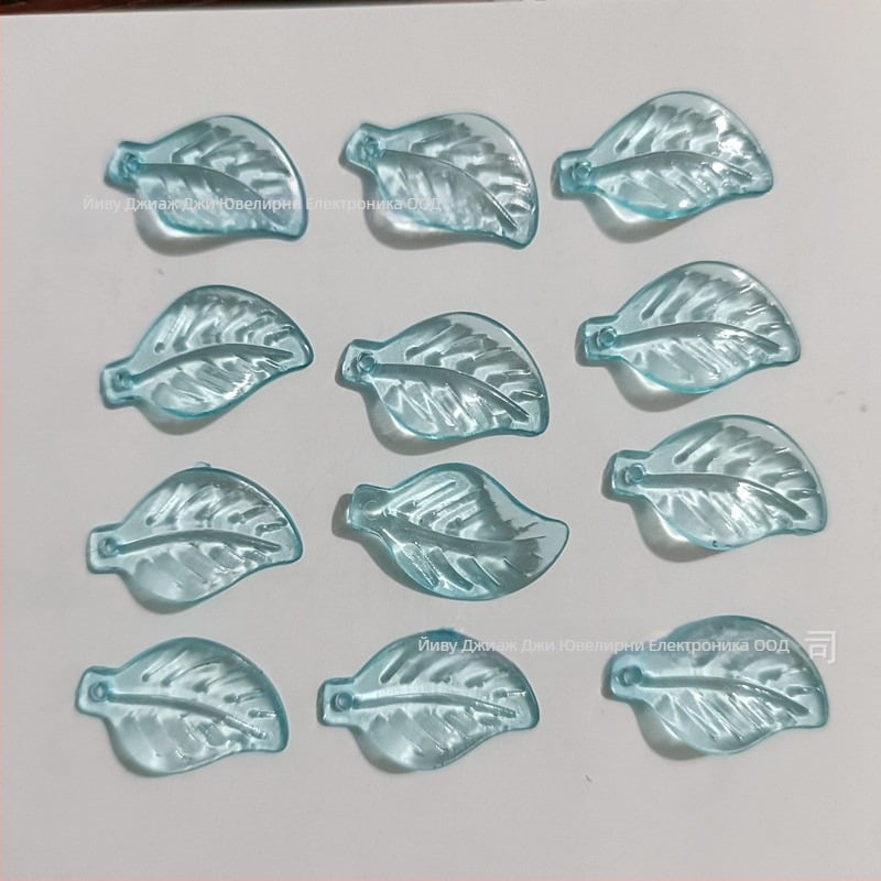 Аксесоари - Акрилни мъниста във форма на диня, листна шарка, боядисана повърхност