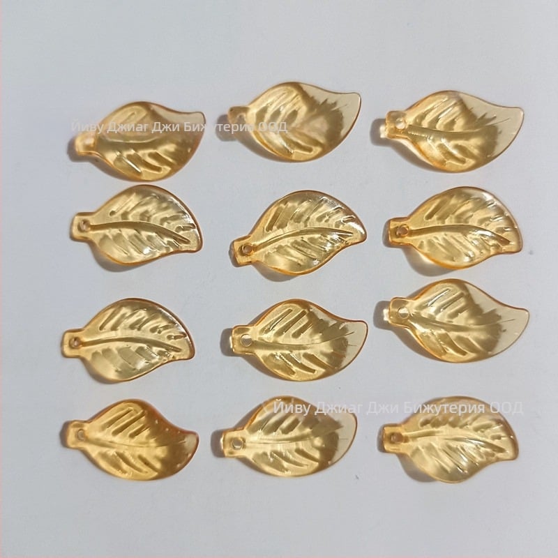 Аксесоари - Акрилни мъниста във форма на диня, листна шарка, боядисана повърхност