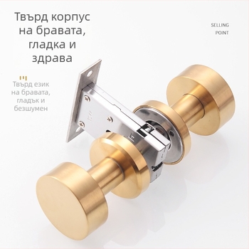 Скрита кръгла брава за врати от неръждаема стомана - безшумна, за дървени врати, едностранна дръжка